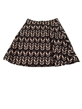 Joe Benbasset Black and Cream Chevron Skirt, Size M
